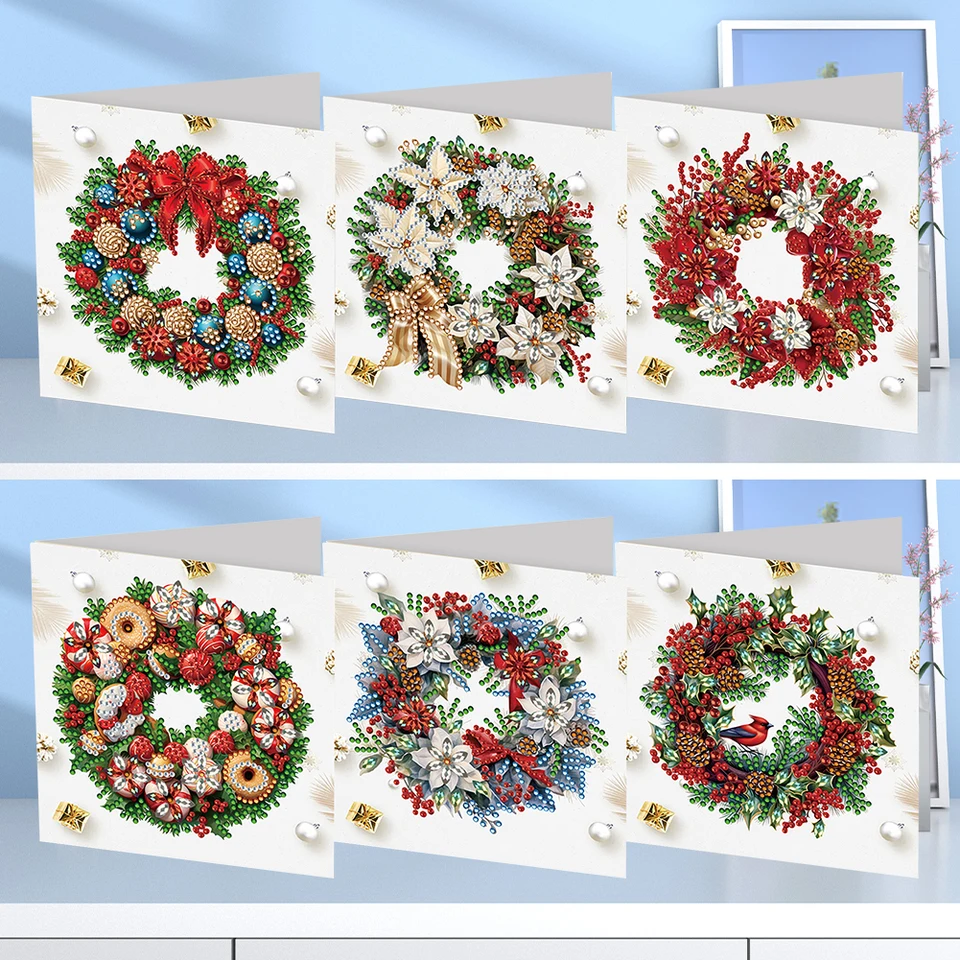 Diamantová maľba vianočné pohľadnice Diamantové maľba Greating Cards Art Cards Ručne vyrábané diamantové denné želania karty na narodeninovú oslavu
