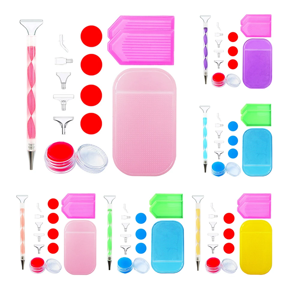 Diamantové maľovacie náradie Kit Diamond Painting Pen Pen Glue Clay s vŕtacím perám plastové podnosy pre DIY 5D Diamond Painting Crafts