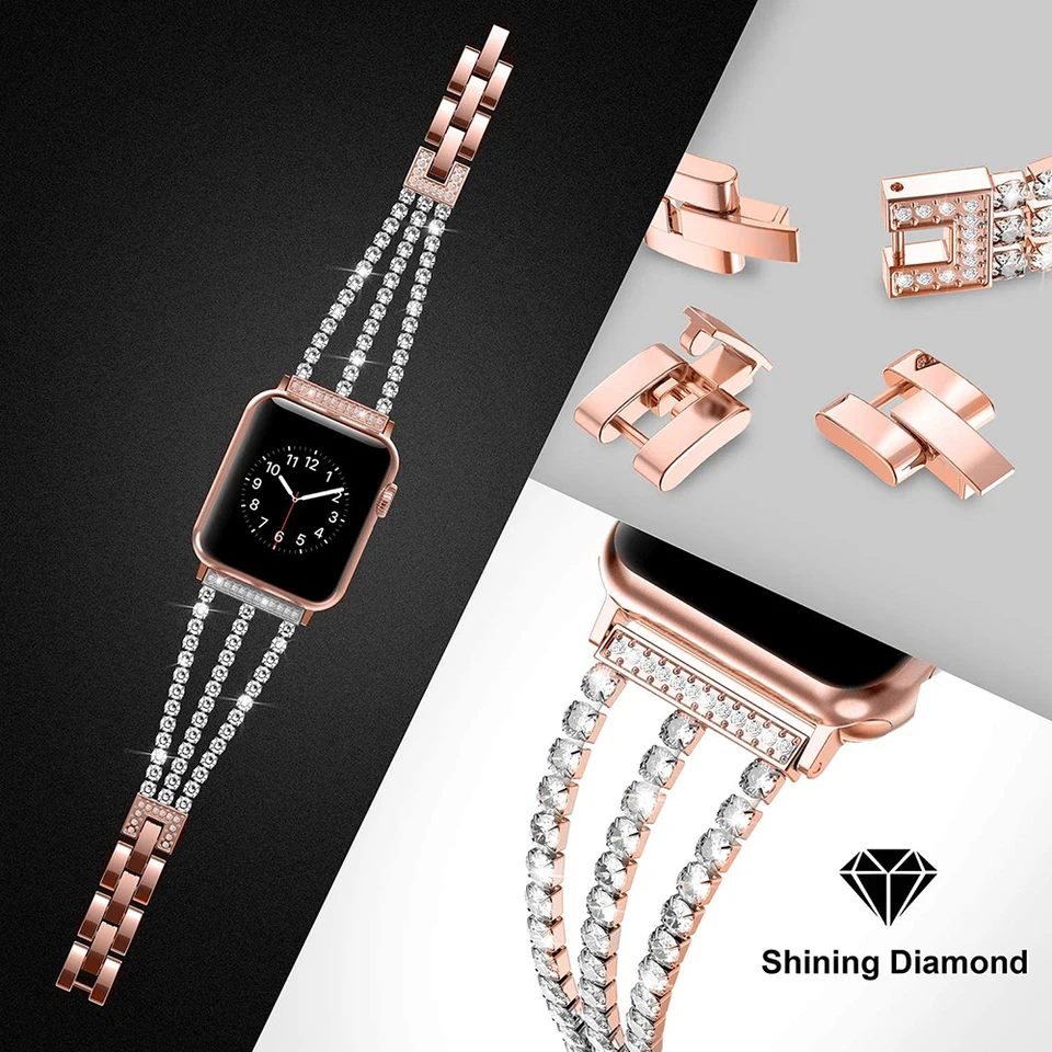 Diamantový remienok pre Apple Watch Ultra Band 49 mm 45 mm 41 mm 44 mm 40 mm 42 mm 38 mm Dámsky kovový náramok Iwatch Series 8 6 5 4 3 SE 7