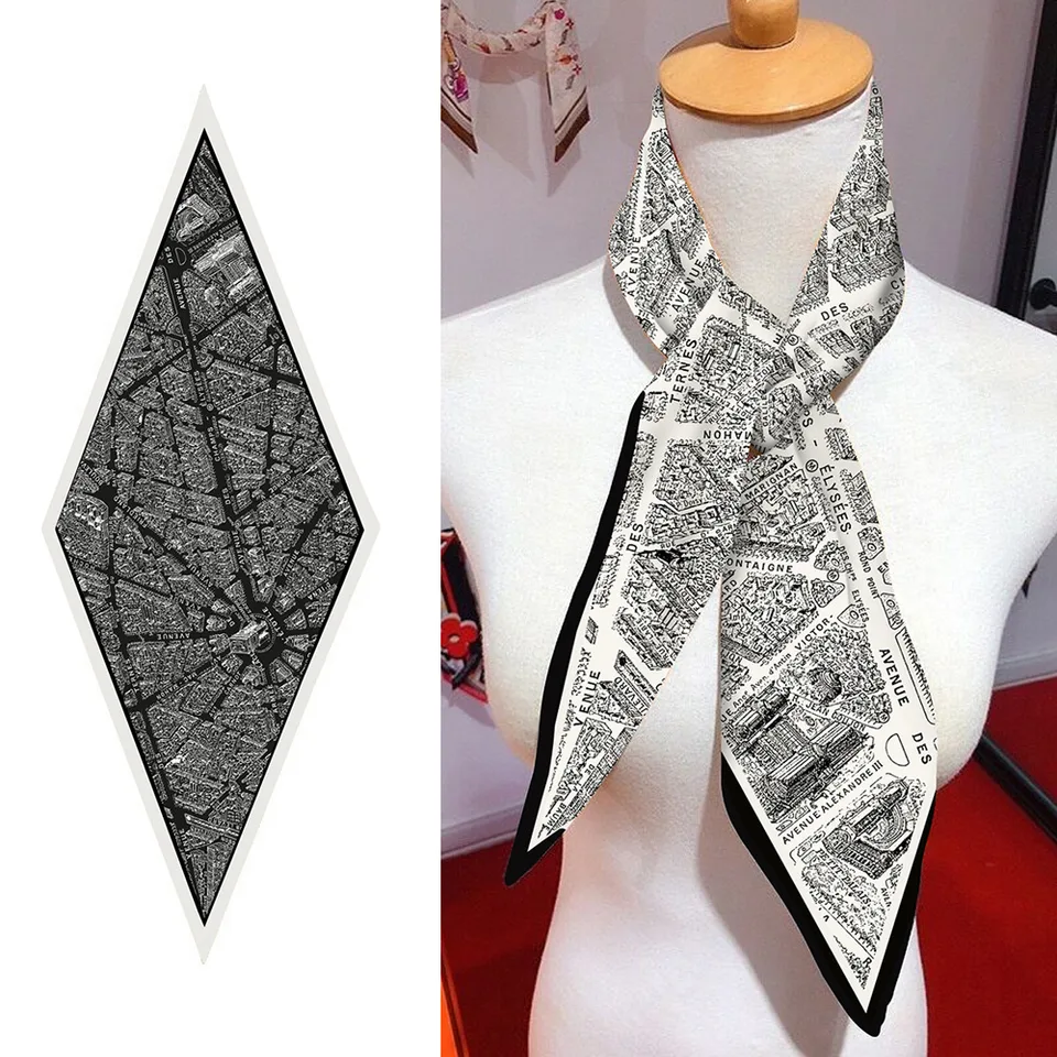 Diamantový šál hradný hrad Tlač hodvábnych šatiek obaly Ženy luxusné čelenka šatky Lady hidžabs foulds Neckerchief Shawls