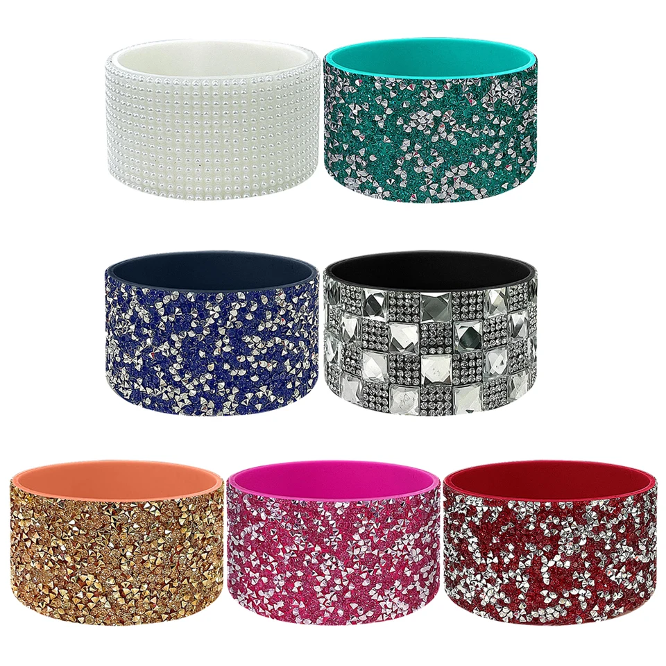 Diamond Bling Silikone Boot Netouh Outstant Ochranný kryt proti šmykľavke rukáv pre fľašu pre fľašu pre stanley 40oz šálky doplnkov