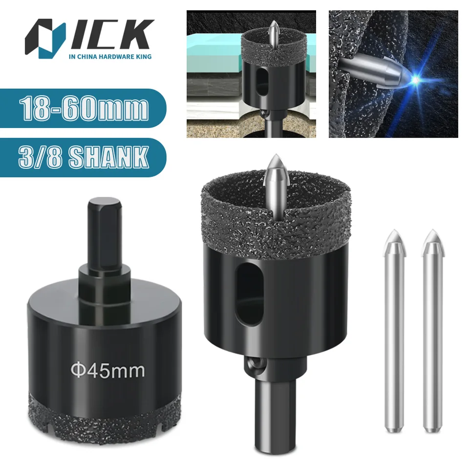 Diamond Brazing Coated Center Drill Bits Pohár otvor Píla ľahko lokalizovateľná súpravy Nástroje dlaždice Mramorový sklenený náradie príslušenstvo