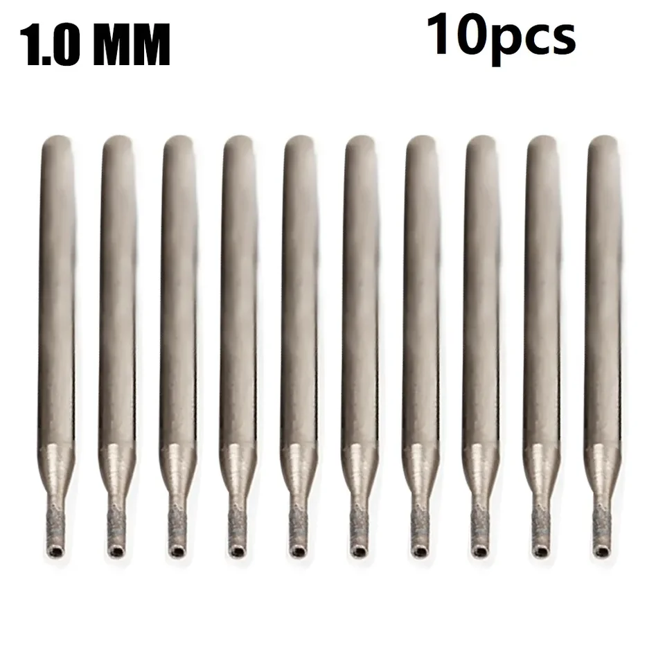 Diamond Burr Core Bit Bit Set 10pc 0 84 mm Veľkosť 2 35 mm stopka na keramické gravírovanie a brúsenie jade