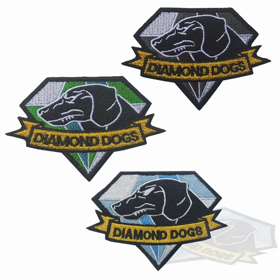 Diamond Dogs Vyšívaný záplata Metal Gear Solid Mgs Hook Loop Patches Tactical Applique Emblem Odznaky pre bundu