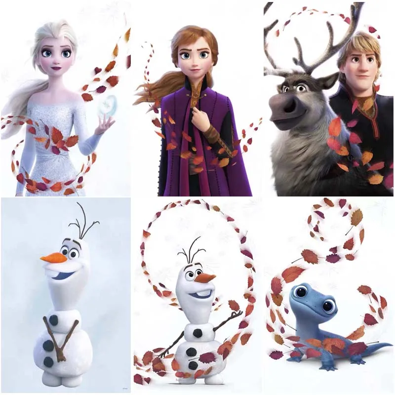 Diamond maľba 5D DIY Disney Cartoon Character Frozen Elsa a Olaf Ručne vyrobený diamantový výšivka mozaiky Mozaika