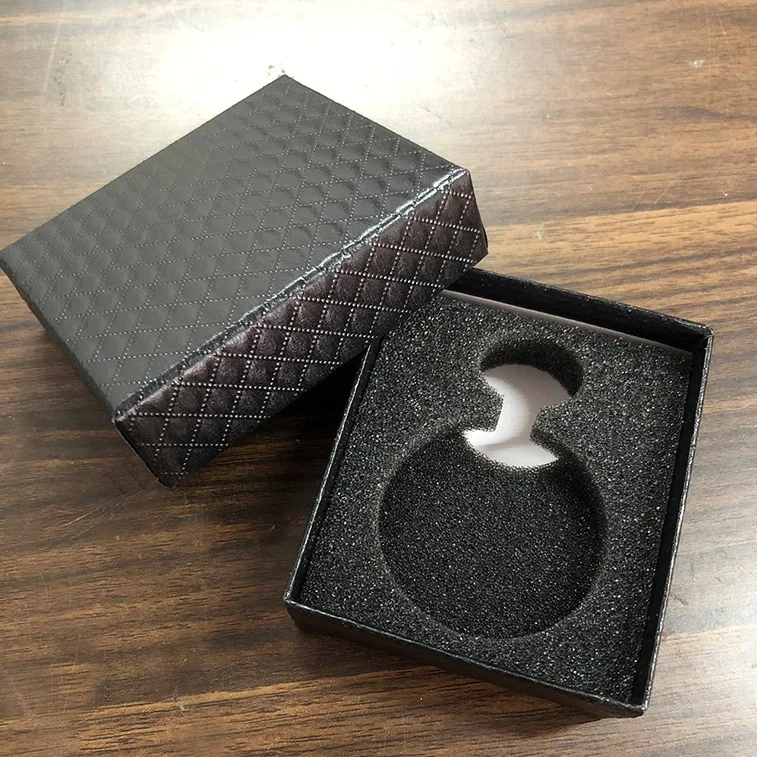 Diamond Pattern Jet Black Pocket Box Organizátor Luxury Box Men šperky bo šperky