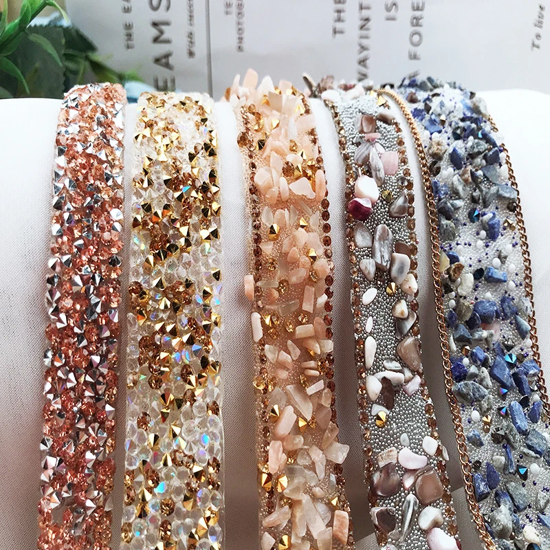 Diamond pás Diy odev Code Chain Iron Diamond Band Lace Diamond Band Gemstone Diamond Band Gum Guma Mesh Lace