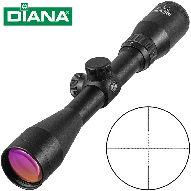 Diana 3-9x40 RIFLESCOPE Lovecká puška Rozsah rozsahu TAKTICKÉ OPTICS SICK CROSHAIR pre brokovnice 20 mm/11 mm picatinny Mount
