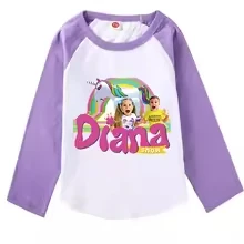 Diana a Roma Show Clothes Kids s dlhým rukávom Tops topy dievčenské módne tričko Spring Party Tops Dievčatá bavlna Tlačená košeľa darček