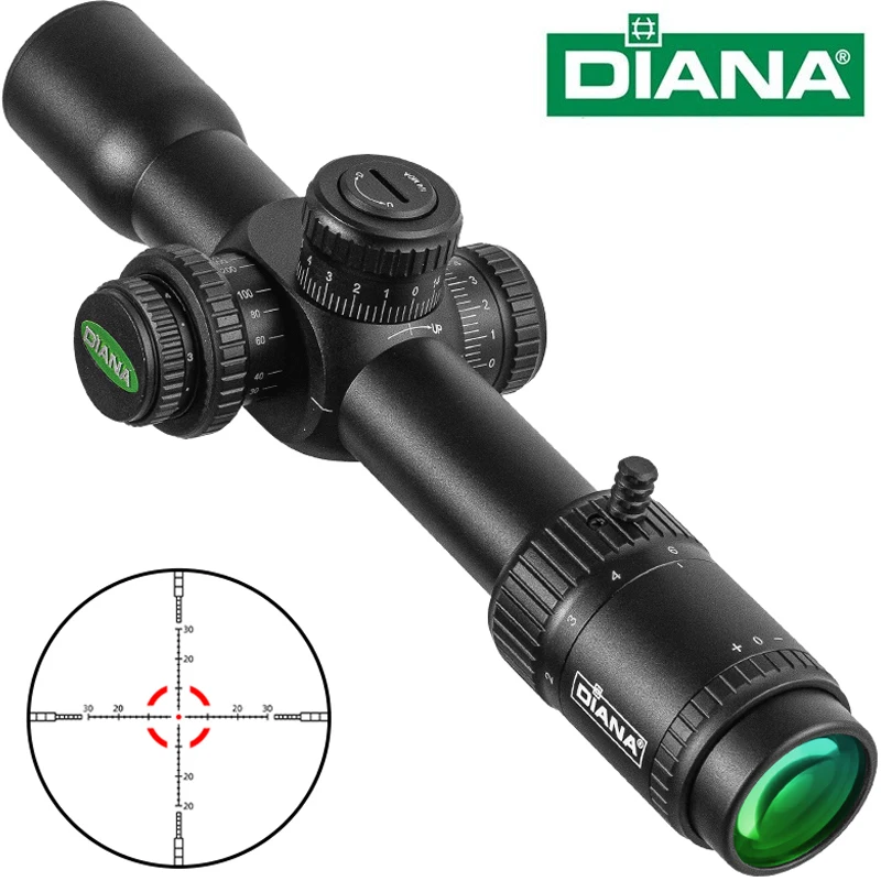 Diana HD 2-10x30 FFP rozsah osvetlený R/G Vyleptaný sklenený guľôčkový pušky Pušky Zavnot