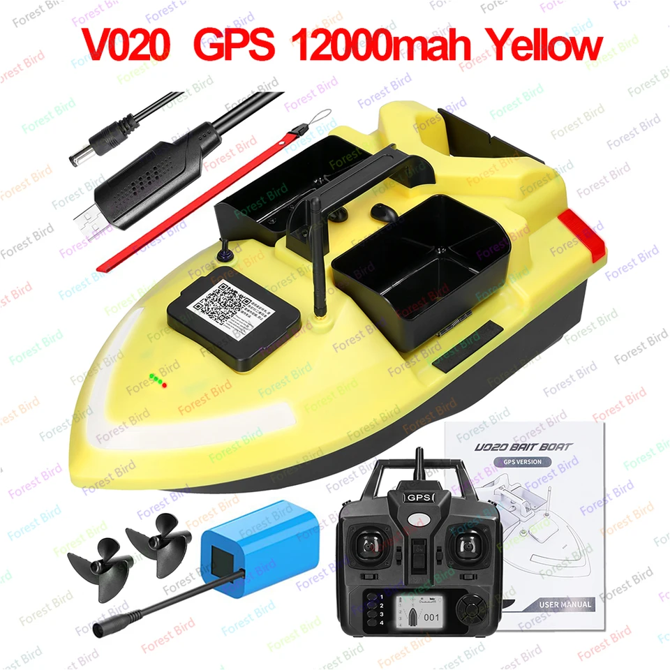 Diaľkové ovládanie návnady Duálne motorové ryby Fisher Finder Correction Night Light Turn Signalv020 40 bodov GPS rybárska návnada 500 m