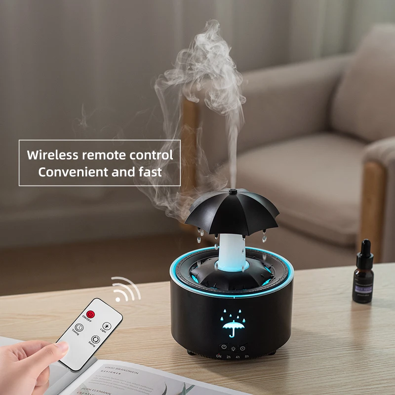Diaľkové ovládanie otáčajúci dáždnik aromaterapeutický stroj s ultrazvukom zvlhčovača LED pre difúzor Arómu pre domácu arómu