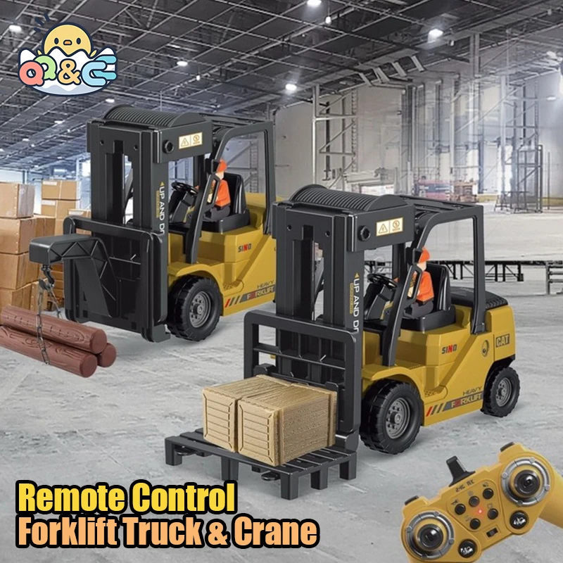 Diaľkové ovládanie vozidla na vysokozdvižné vozíky RC CAR Electric Crane Spray akusto-optické inžinierske vozidlá hračky pre chlapcov