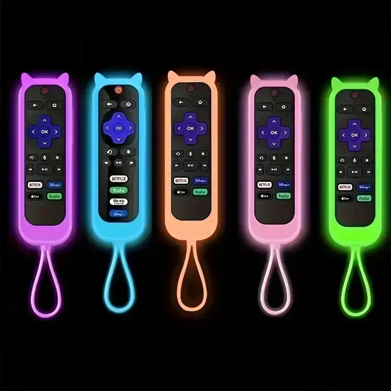 Diaľkové puzdro pre kryt Roku pre TCL Roku TV Paria Soke Silikone Ochranný ovládač Univerzálny náhradný rukáv Glow