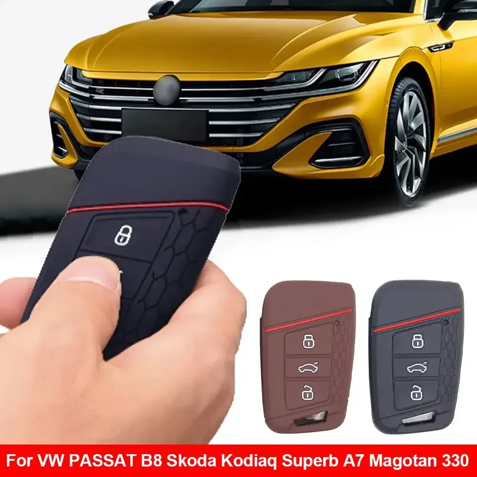 Diaľkový kryt kľúča Smart Car Key Silikone Key Fob Ring Držiteľ ochrana pre VW Passat B8 Jetta Skoda Superb Kodiaq 2020 2021 2022