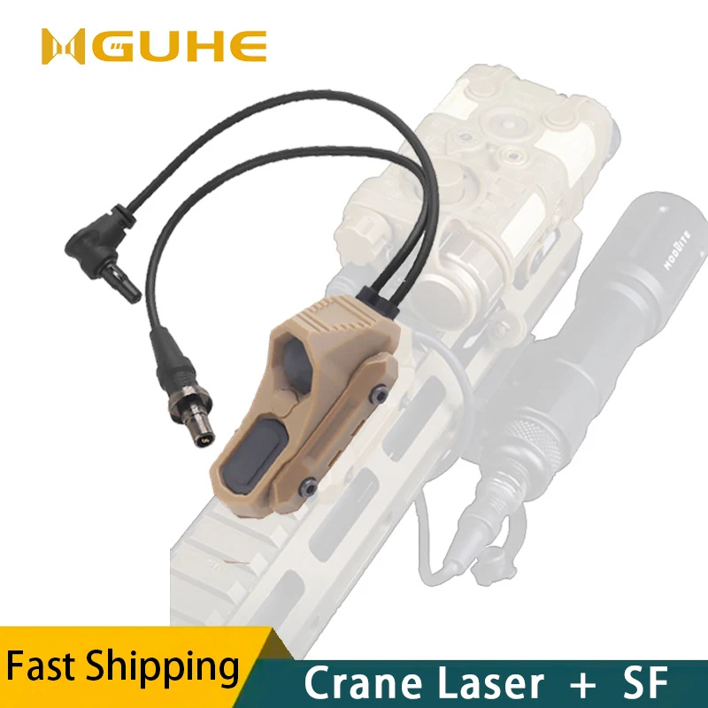 Diaľkový spínač Crane Laser Plug, laserové tlačidlo taktického baterky, laserové zástrčky SF/Crane, Airsoft Hunting Rail baterka tlačidlá