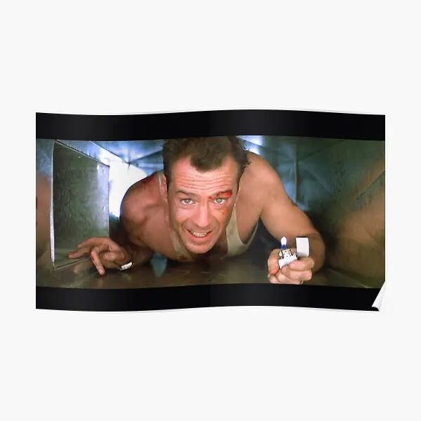 Die Tvrdá tvár maska ​​Bruce Willis Yippee Decor Decor Art Tlač domácej nástennej nástennej nástenky