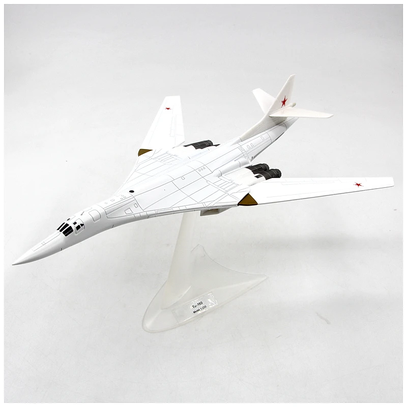 Diecast 1/200 Scale Unikátne novinky lietadlo Sovietske letectvo White Swan Bomber TU-160 zliatiny Zbierka modelov Aircraft Zbierka