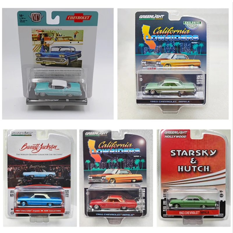 Diecast 1: 64 Stupnica 1958/1963/1964 Chevrolet's Impala SS 409 Classic Car Aut Model Toy Collection Collection Display Souvenir