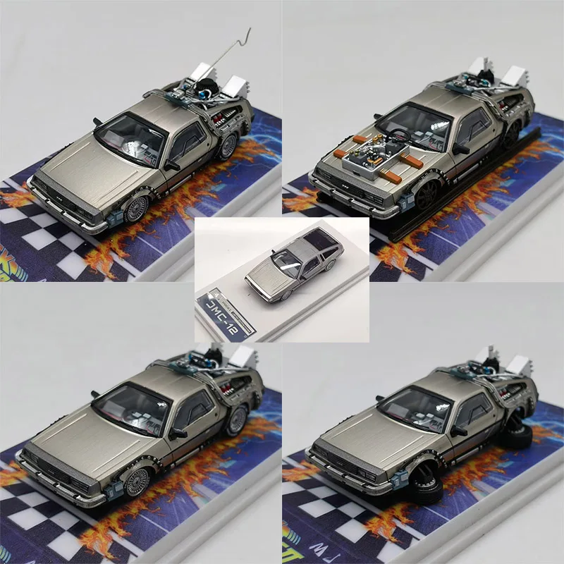 Diecast 1:64 Stupnica späť do budúceho času na simuláciu automobilu zliatiny Model statického displeja Zberateľná darčeková hračka Suvenír
