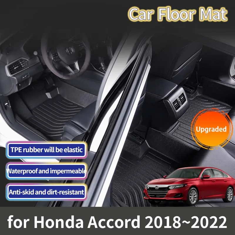 Diely pre Honda Accord 10. Gen X 2018 2019 2020 2021 2022 Príslušenstvo podlahová podlahová podlahová rohož noha panelová vložka koberec koberec nepremokavé rohože
