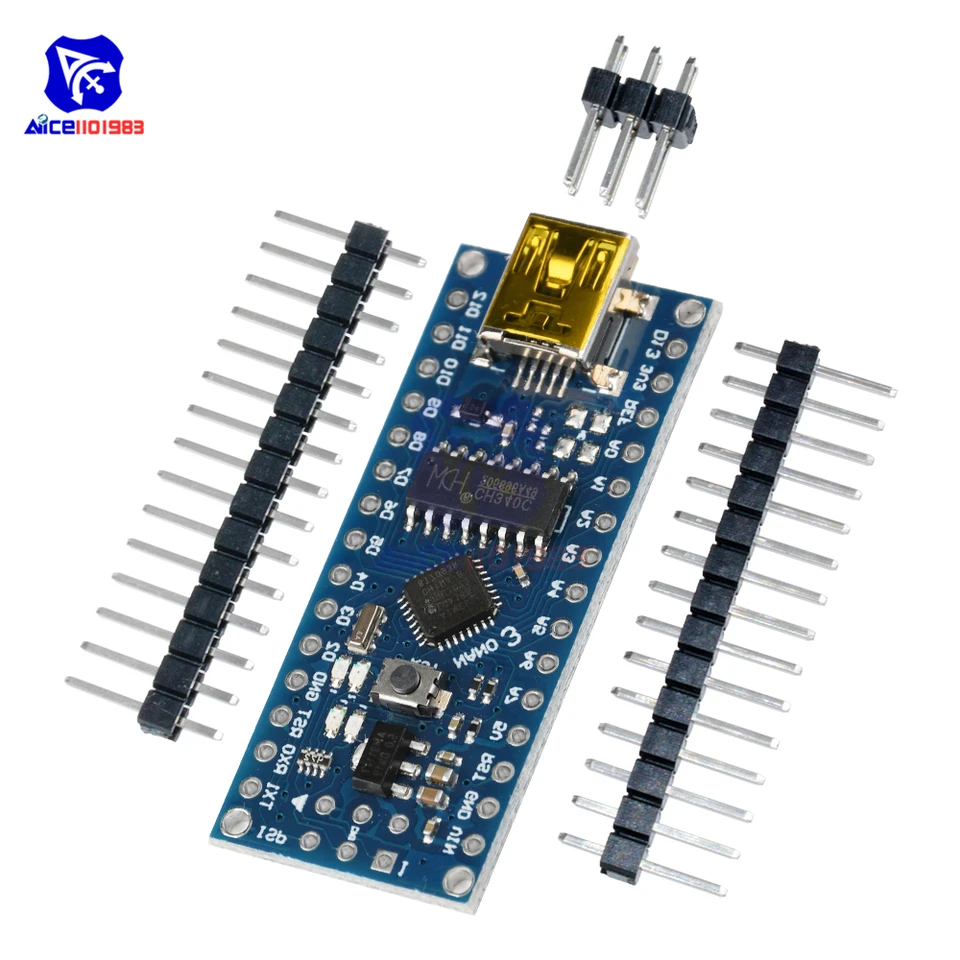 DIEMORE FOR ARDUINO NANO V3.0 ATMEGA168 CH340 CH340G Mini USB MicroController Development Board pre Arduino