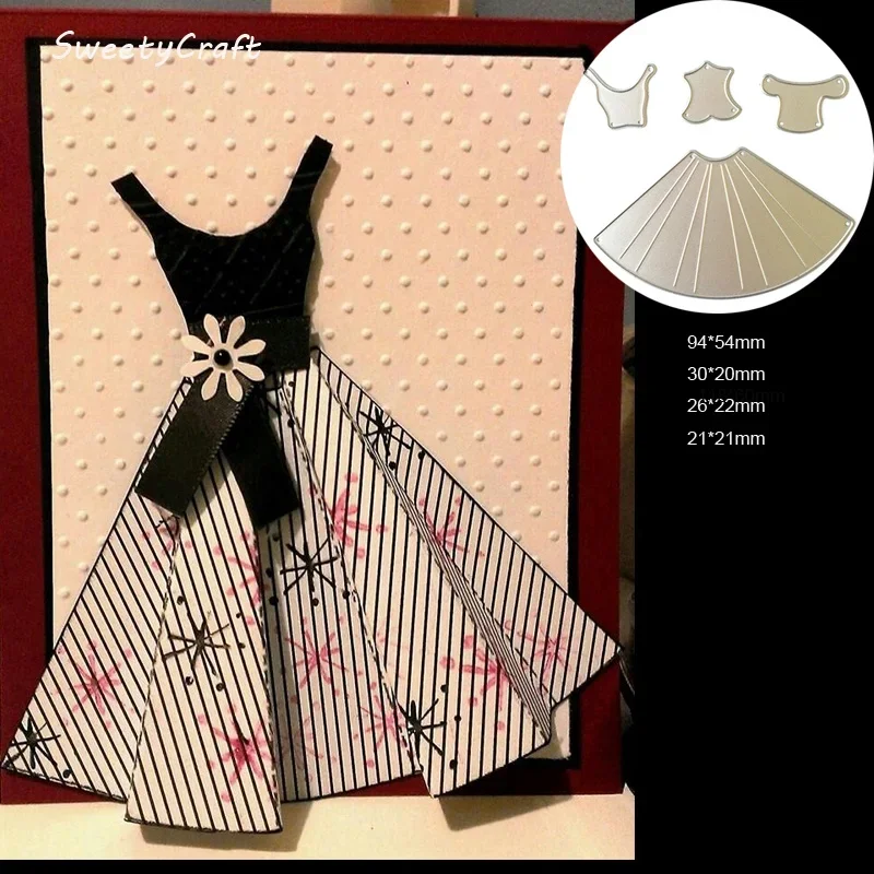 Dies Scrapbooking Princess Dress Budovanie kovových rezov zomiera remeslá Veľkonočné vyrezanie Rezitlivé pečiatky Nová šablón 2017 Šablóna