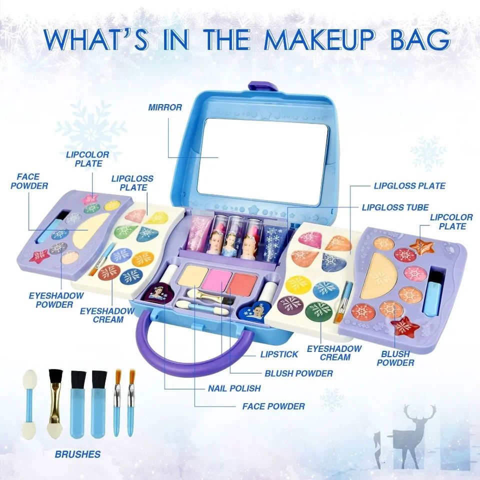 Dievča predstieranie hry make-up kit princezná hra s hračkami umývateľné netoxické kozmetické make-up set darčeky pre dievčatá deti