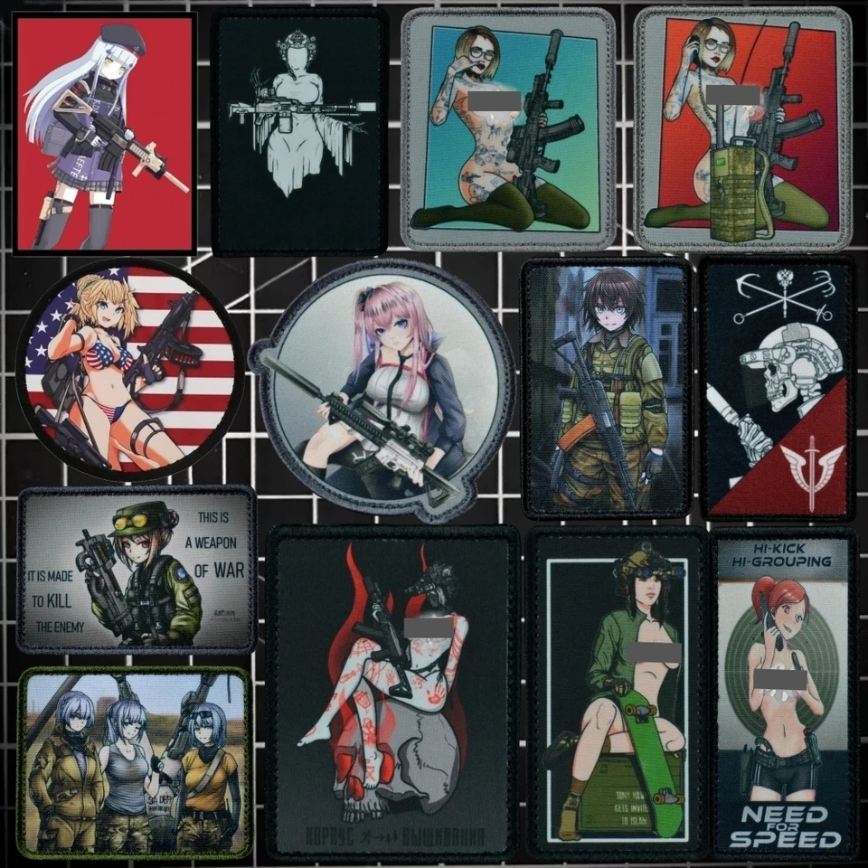 Dievčatá a pištoľ Tactical Girls Frontline Patch Gunsbusters Morale Badge Loop Loop tlačené záplaty vojenské batohové nálepka armáda
