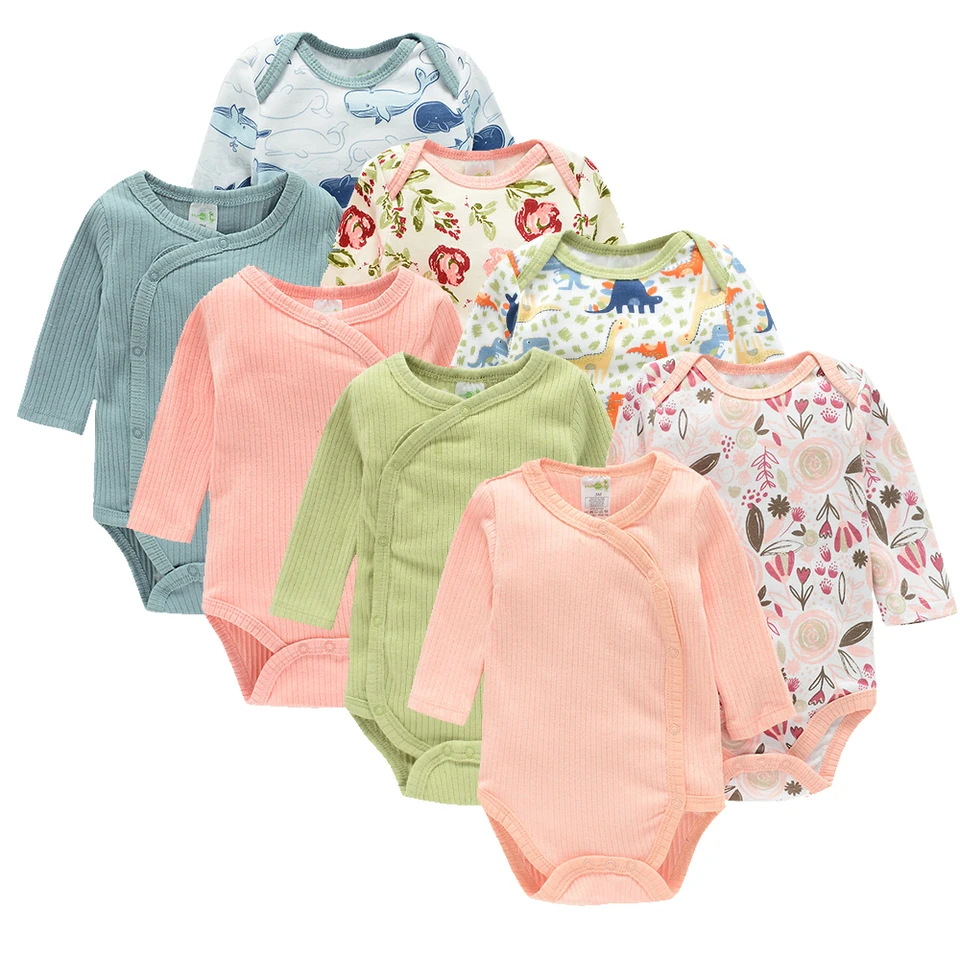 Dievčatá chlapci Bodysuit for novorodencov nové s dlhým rukávom Organické bavlnené odevy 2-batohové súpravy dizajnér bebe onesies hradí hrania
