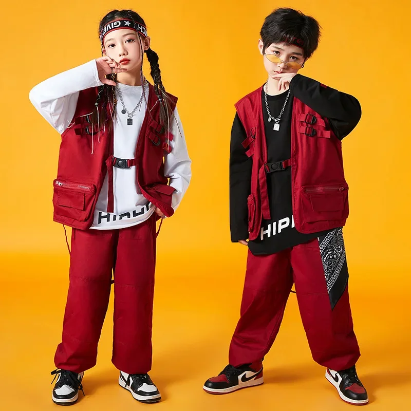 Dievčatá chlapci Jazz Party Stage Outfits Dancewear Street Dance Dance Wear Tieňanie nohavice pre deti tanečné oblečenie hip hop kostýmy