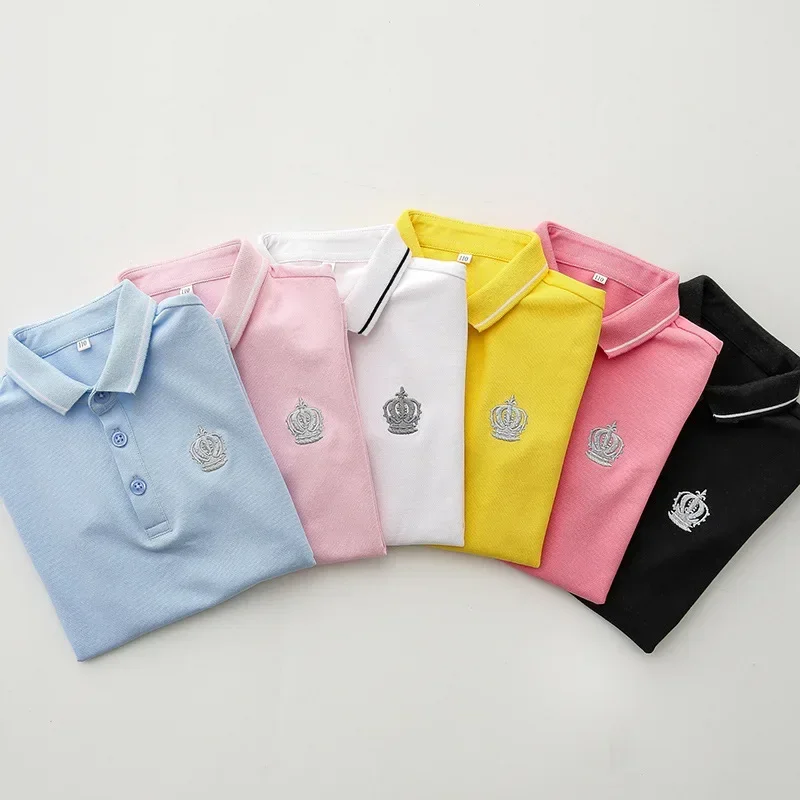 Dievčatá chlapci Polo košele deti Krátke rukávové tričko Teenagers Cotton Top Tees Summer 3 až 14 rokov Detské oblečenie Kórejský štýl