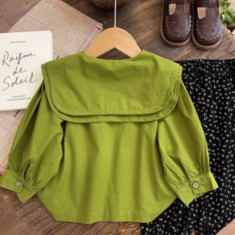 Dievčatá detské detské blúzky Coat bunda Outwear 2024 Green Spring Autumn Tirls Cotton Outwear Outdoor Toddler Detské oblečenie