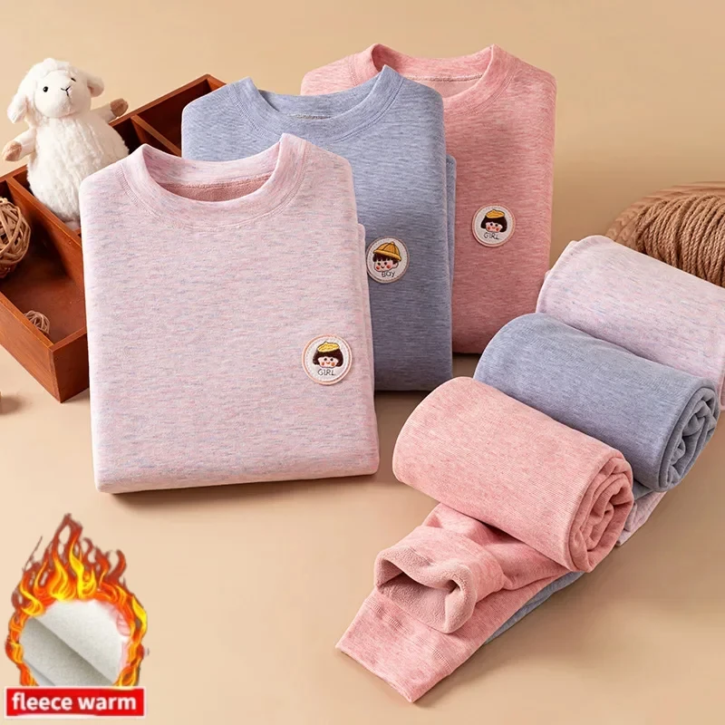 Dievčatá Dievčatá Termálne spodná bielizeň Sada jesenná zimná fleece hrubé teplé dieťa Long Johns Soft Teen Clothes 1-18 rokov Detské salónik