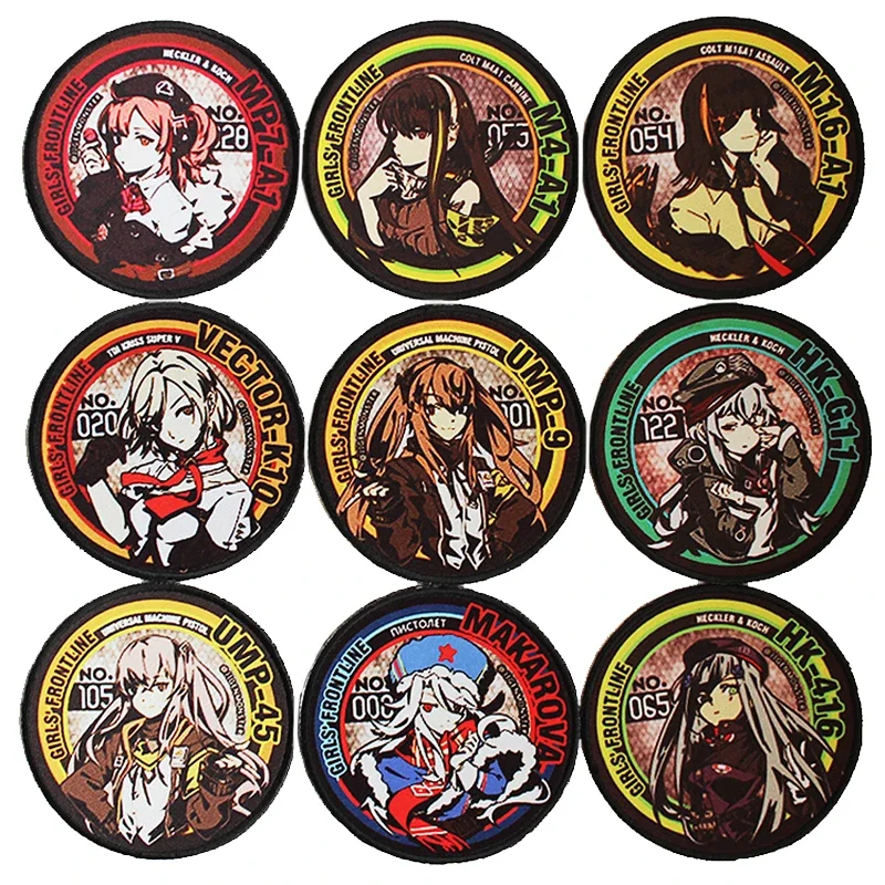 Dievčatá Front Line Patch Anime Patch vyšívacia nálepka Gun Girl Tactical odznaky na batoh 404