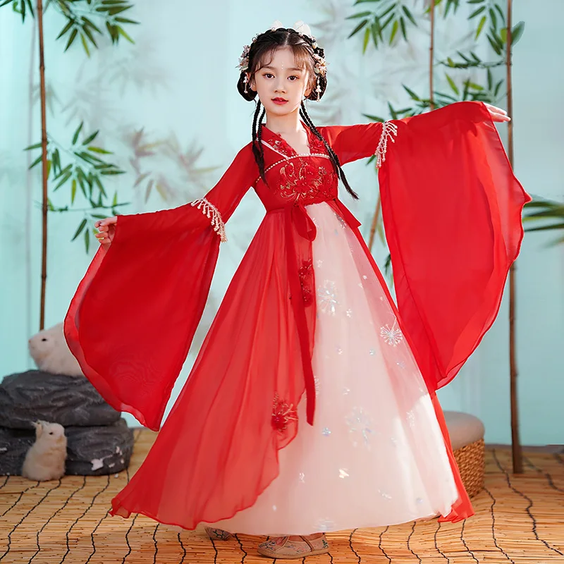 Dievčatá hanfu šaty roztomilé deti Karneval cosplay kostým staroveký tradičné dieťa čínsky hanfu tanečný hanf
