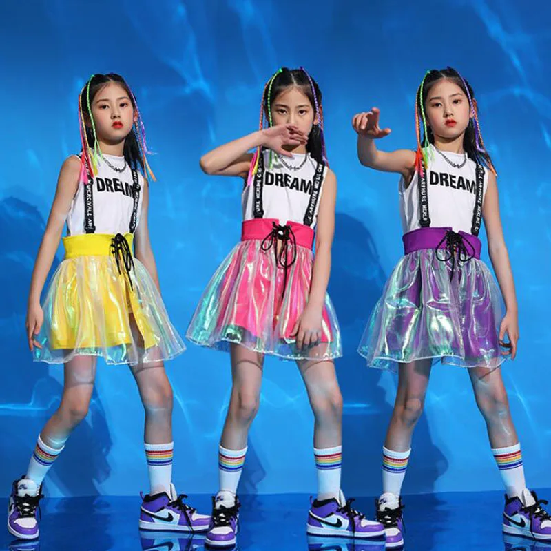 Dievčatá jazzové tanečné kostýmy hip hop outfits roztlieskavačky Performance oblečenie ulice tanečné šaty obleky deti moderné pódium