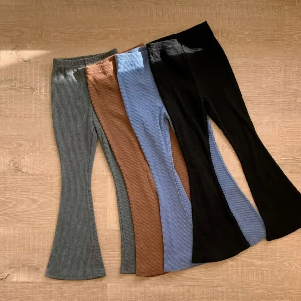 Dievčatá legíny vzplanutia 2024 NOVÝ PRÍRUČKA DETI Slim Fit Pants Dievčatá Spring letné bavlnené legíny sivé čierne nohavice