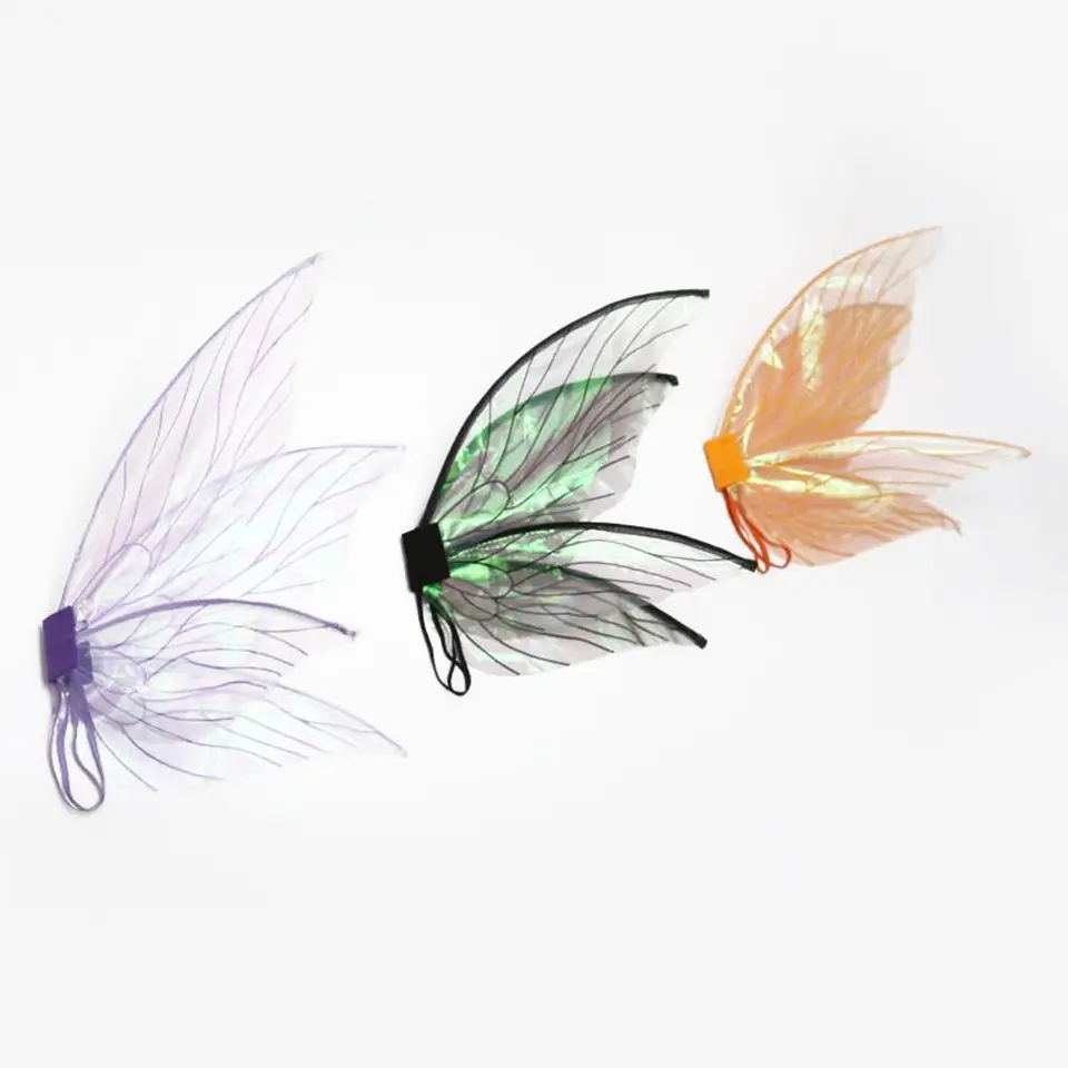 Dievčatá nový kostým Cosplay kostým Halloween princezná anjelské krídlo Kostým doplnky rozprávkové krídla Cicada Wing Dress-up krídla motýľ