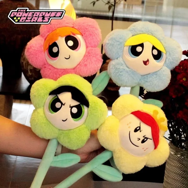 Dievčatá Powerpuff Bouquet Doll Flower Kawaii Ozdoby dievčatko Gifning Valentine Cutoon Animation Perifer