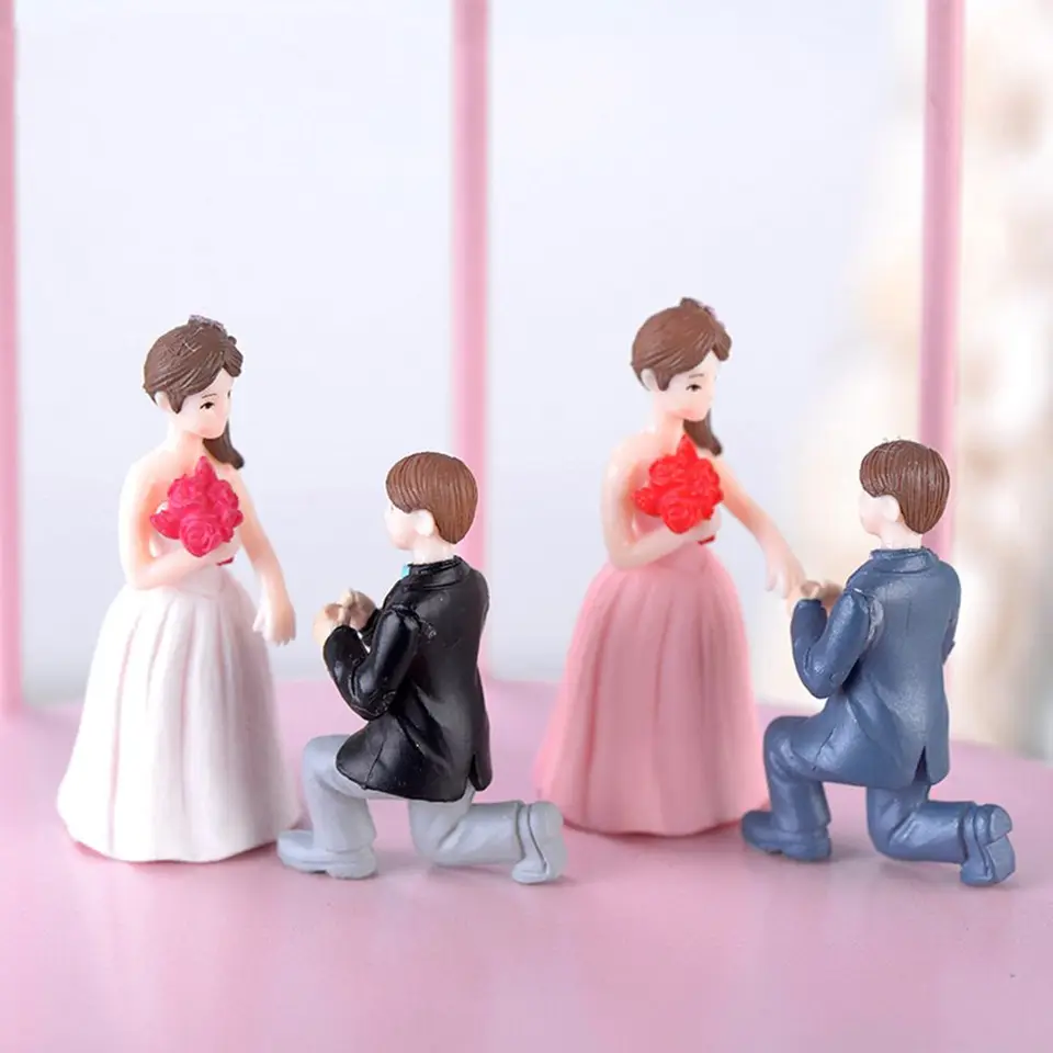 Dievčatá remeselníka Fairy Garden Home Decotion Decorácie Navrhujúce pár figúrky ozdoby svadobné bábiky Miniatúry Miniatúry