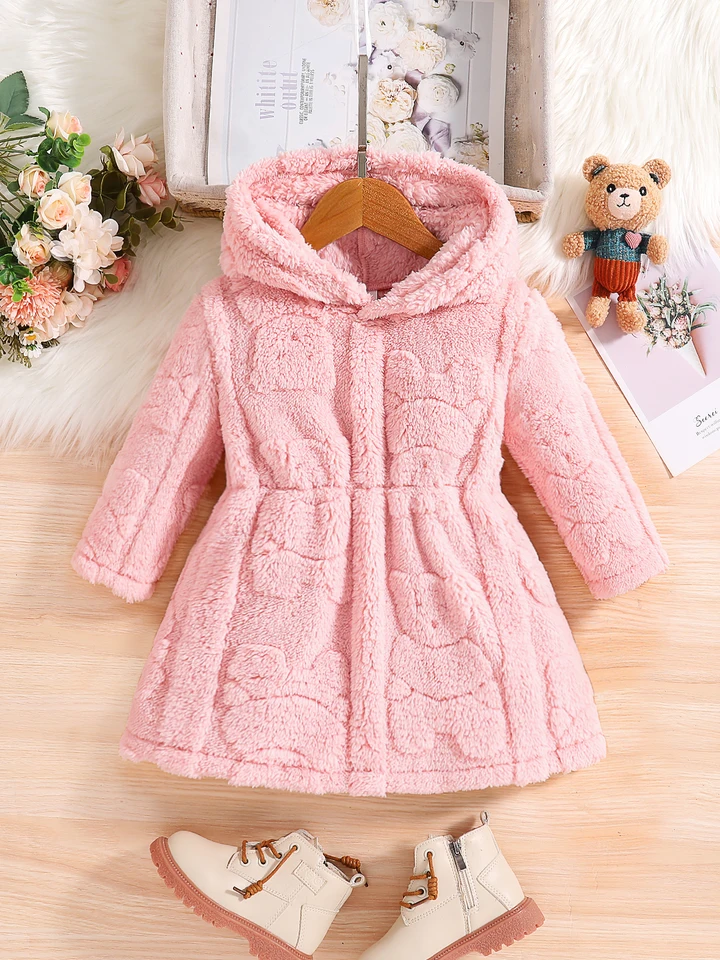 Dievčatá Spring Fall Children Pink Ružový zamatový kabát 4-8Y1 kus