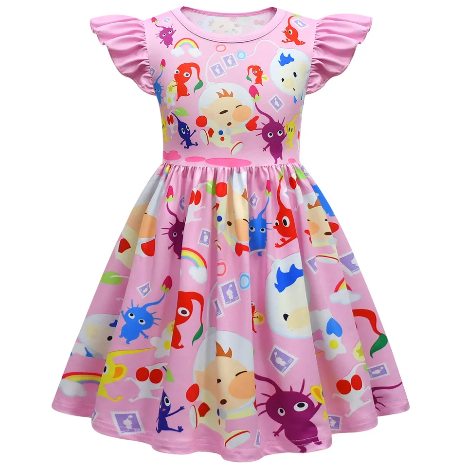 Dievčatá Summer Pikmin Flying Ruckve Princezná šaty detské oblečenie oblečenie Cosplay Party Šaty pre deti narodeninové oblečenie