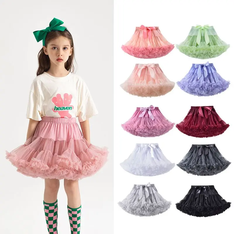 Dievčatá Tulle Tutu sukňa balerína pettiskirt nadýchané deti baletné sukne na večierok Dance princezná dievča tylle oblečenie 1-15Y