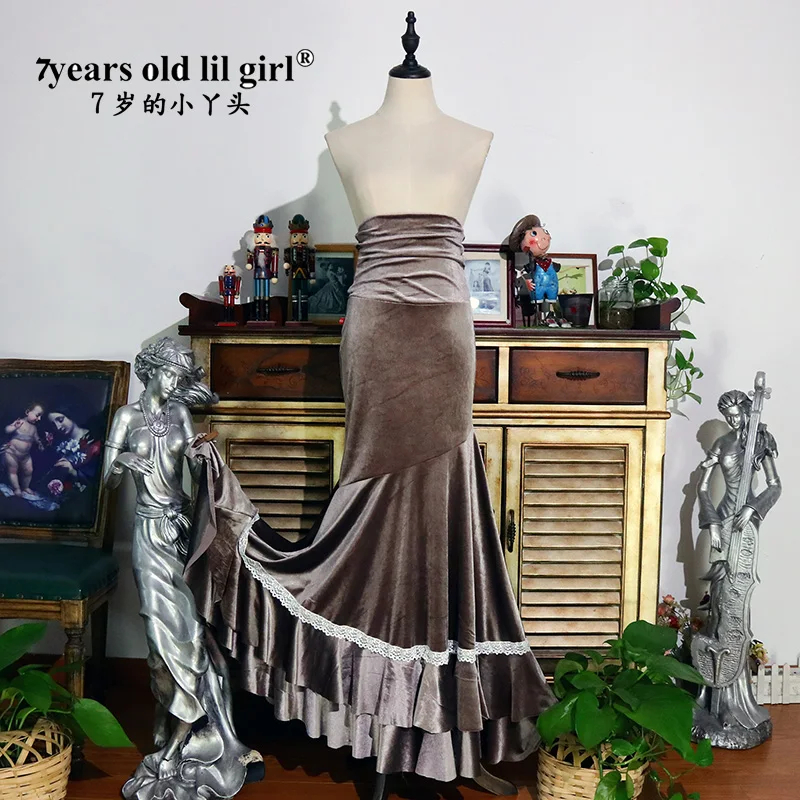 Dievčatá španielske šaty kostým Španielske flamenco zamatové šaty Ženy Dance kostýmy Foxtrot Wear Women Bu21