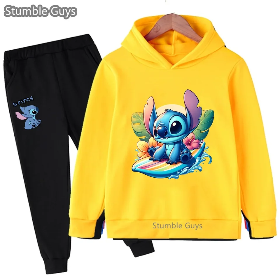 Dievčenská mikina lilo a steh deti detská súprava Disney Kawaii Mikina anime manga dievčatá chlapec Kids ležasné oblečenie vrcholy