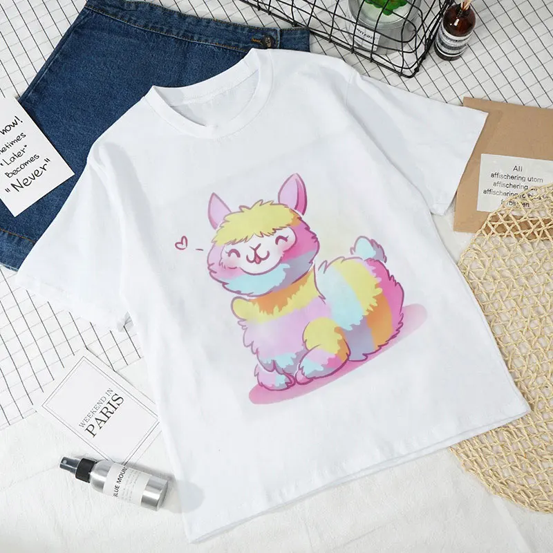 Dievčenské oblečenie letné módne tričko alpaca roztomilý chlapec tričko Animal lev detské tričko Tlač