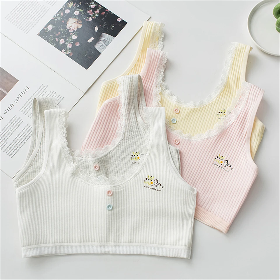 Dievčenské spodné prádlo Wear Wear Cotton Young Girls Training podprsenka detská vesta Teenagery spodná bielizeň podprsty podprsenky pre 8 ~ 14 rokov