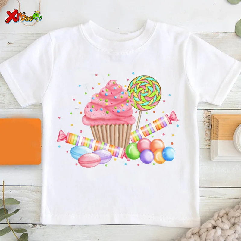 Dievčenské tričko Candy Lollipop Sladké tričká Girl Girl Zodpovedajúce oblečenie outfit detské oblečenie top dievčatko oblečenie tričká detské oblečenie