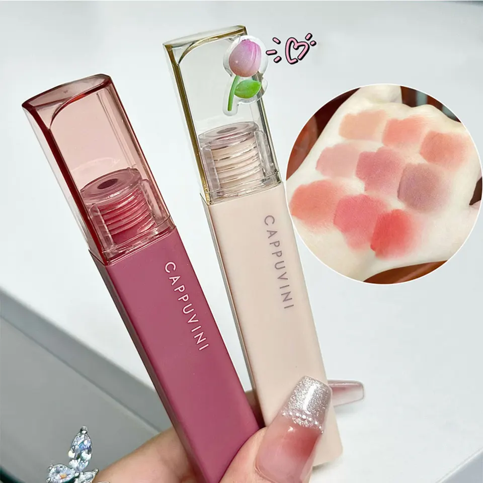 Dievčenské zamatové matné rúžové červenanie červenať vodotesné dlhotrvajúce roztomilé medvedí lesklo nelepivé šálky make-up pery odtieň kozmetický makeup